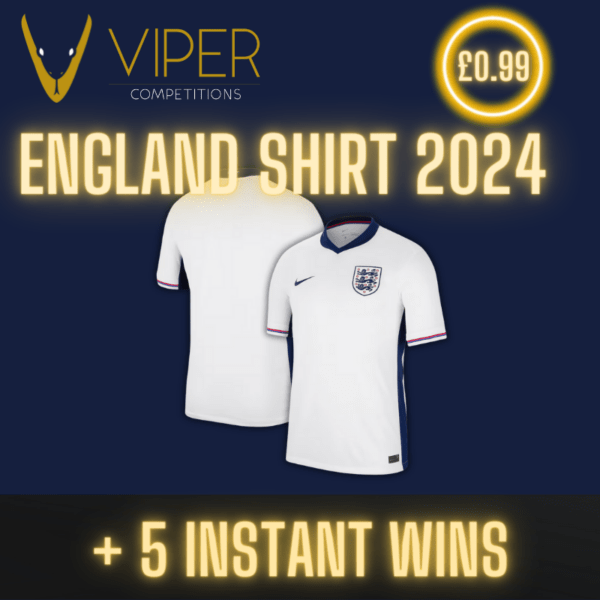 ENGLAND SHIRT 2024 + 5 INSTANT CASH WINS